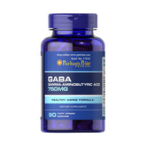 Puritan's Pride Gaba Gamma Aminobutyric Acid 750MG-90Serv.-90 Rapid Release Caps.