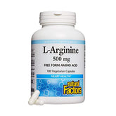 Natural Factors L-Arginine 500Mg-90Serv.-180Vegetarian Capsules