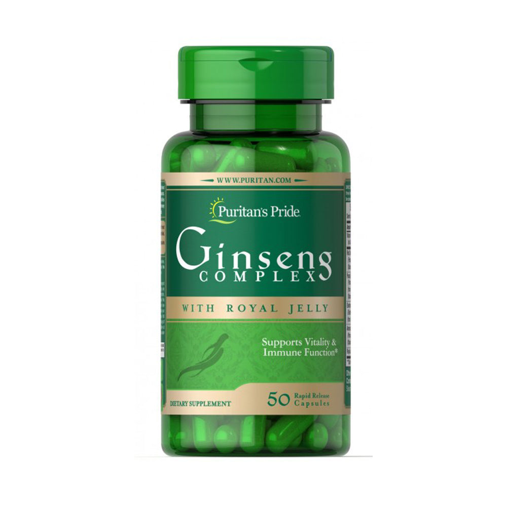 Puritan's Pride Ginseng Complex With Royal Jelly-50Serv.-50Rapid Release Capsules.
