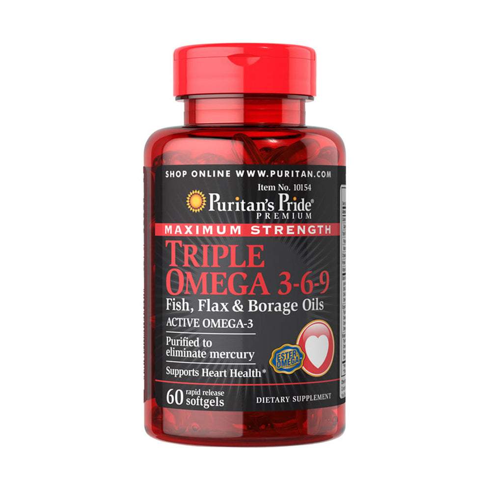 Puritan's Pride Triple Omega 3.6.9-20Serv.-60Soft Gels