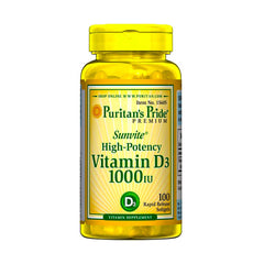 Puritan's Pride Vitamin D3 1000iu-100Serv.-100Softgels