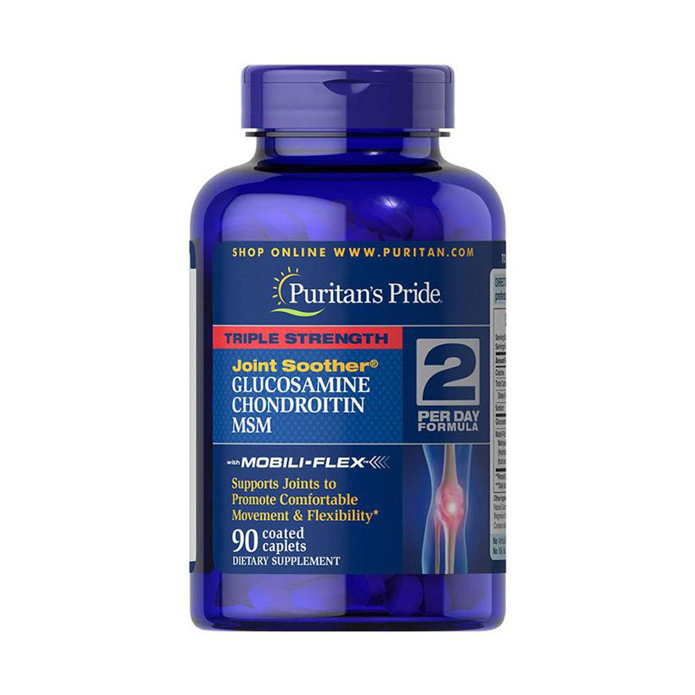 Puritan’s Pride Joint Soother Glucosamie Chondroitin MSM-45Serv.-90Coated Caplets