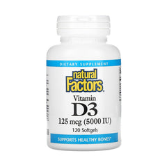 Natural Factors Vitamin D3 125Mcg 5000IU-120Serv.-120Caps.
