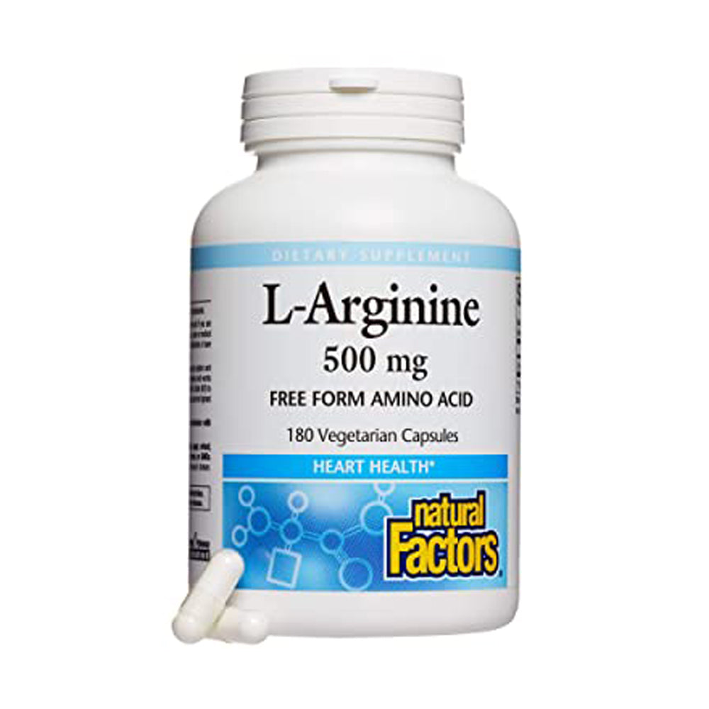 Natural Factors L-Arginine 500Mg-90Serv.-180Vegetarian Capsules