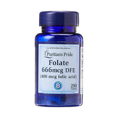 Puritan's Pride Folate 666mcg DFE-250Serv.-250Tabs.