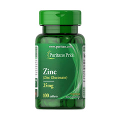 Puritan's Pride Zinc Gluconate 25Mg-100Serv.-100Tablets