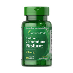 Puritan's Pride Yeast Free Chromium Picolinate 500Mcg-100Serv.-100Coated Tablets