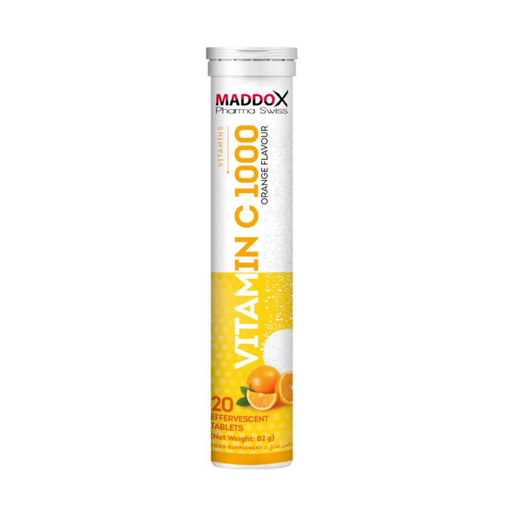 Maddox Pharma Swiss Vitamin C1000-20Serv.-20Effervescent Tablets-82G-Orange