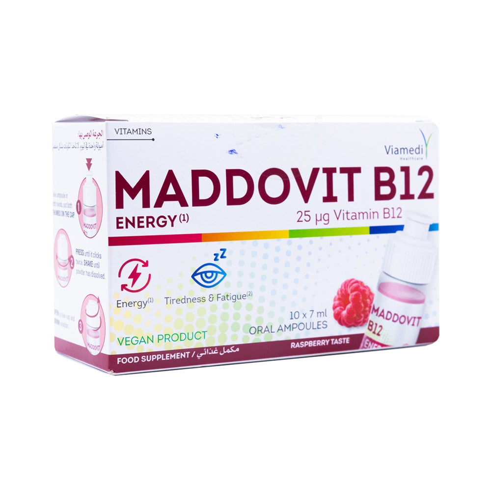 Maddox Pharma Swiss Maddovit B12 Energy-10Serv.-Oral Amp.-Raspberry