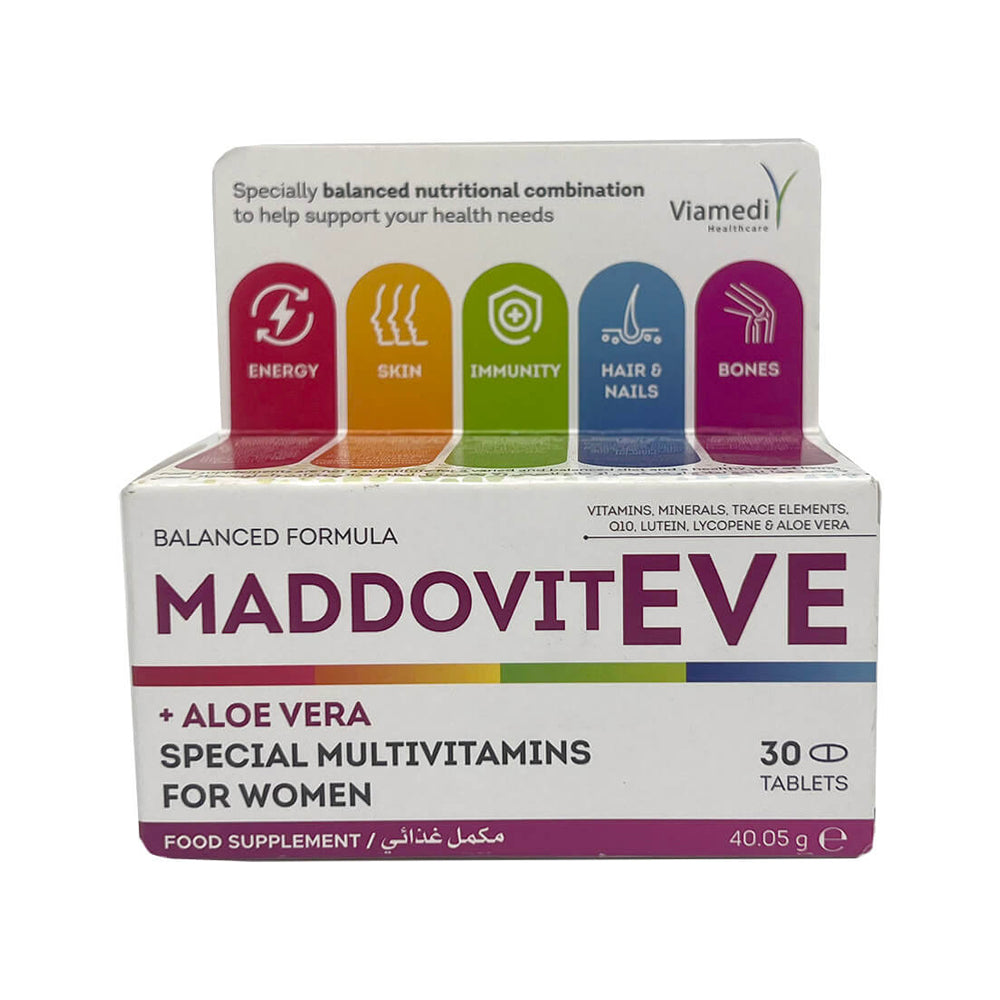 Maddovit Eve+Aloe Vera Special Multivitamins For Women-30Serv.-30Tablets