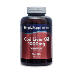 Simply Supplements Cod Liver Oil1000mg Fish Oils-60Serv.-180 caps