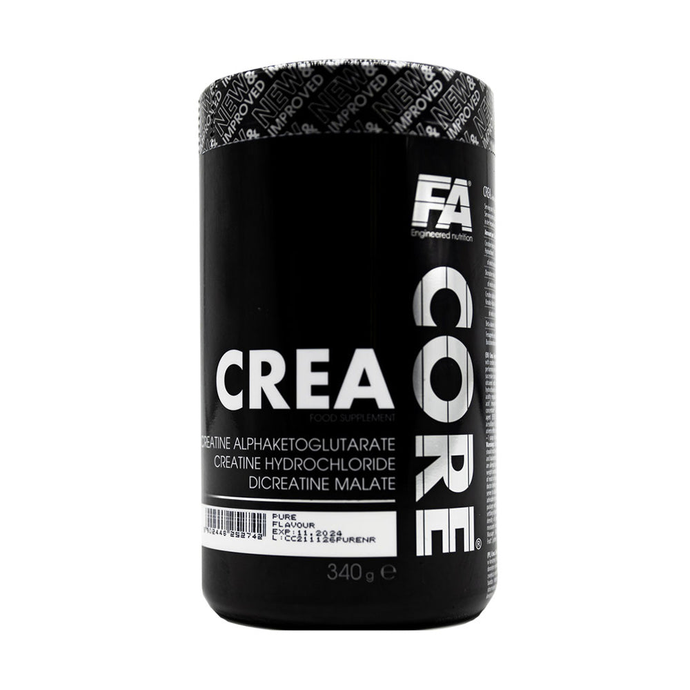 FA Nutrition Crea Core Food Supplement Creatine Alphaketoglutarate &Creatine Hydrochloride&Dicreatine Malate.-50Serv.-340G.-Pure flavor