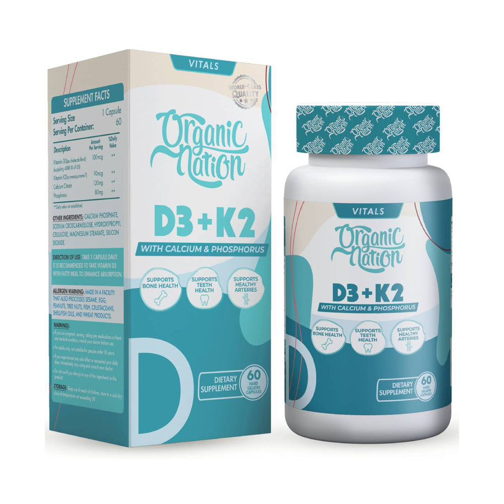 Organic Nation D3+K2 -60Serv.-60Tablets
