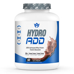 Muscle Add Hydro Add 100% Hydrolyzed Whey Protein Fastest Absorption Chocolate Ice Cream