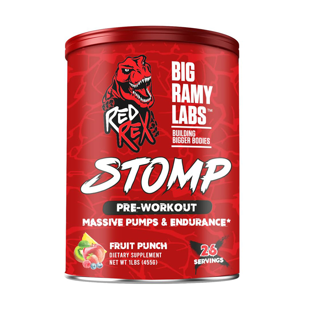 Big Ramy Labs Red Rex Stomp Pre-Workout Massive Pumps & Endurance-26Serv.-455G