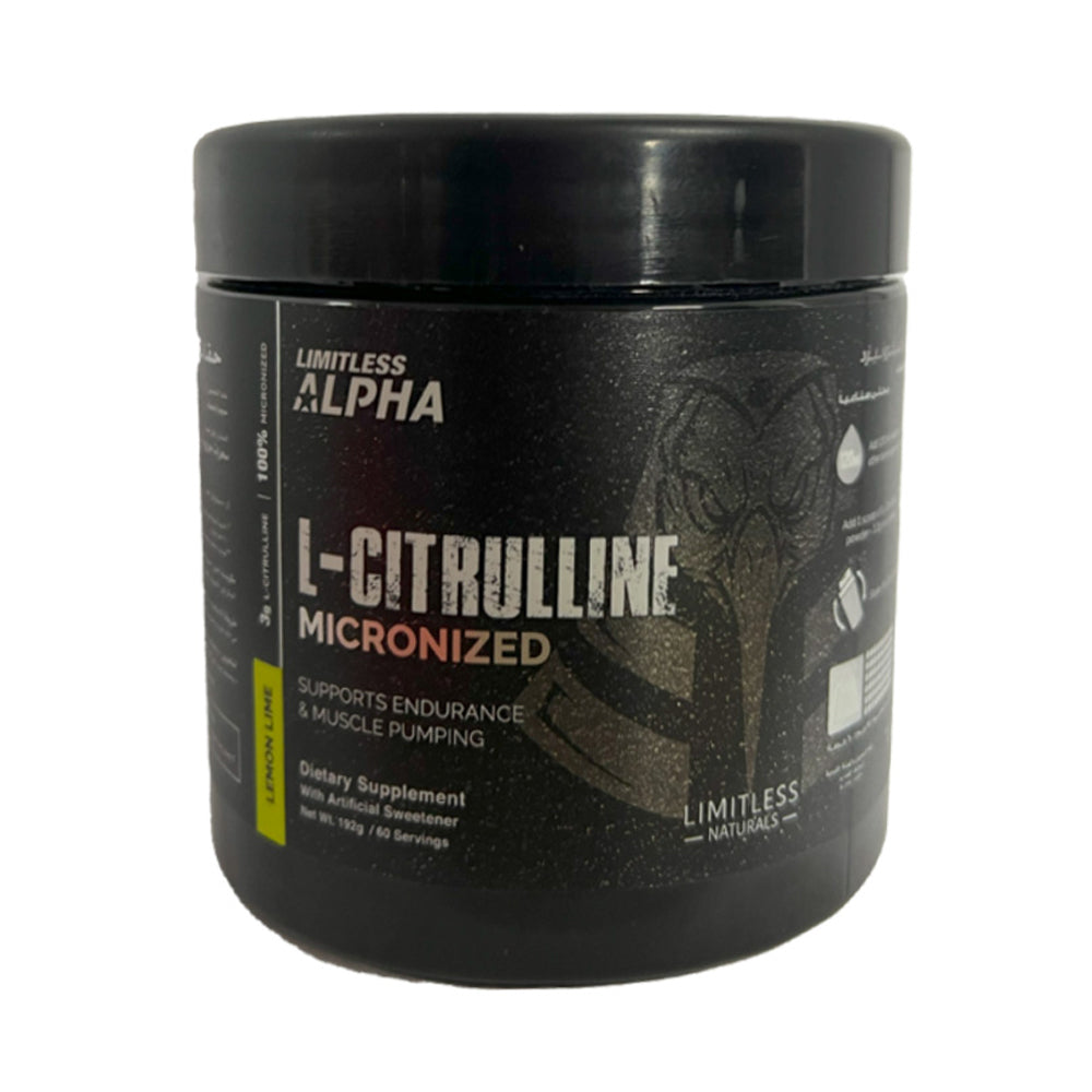 Limitless Alpha L-Citrulline Micronized-60Serv.-192G.-Lemon Lime