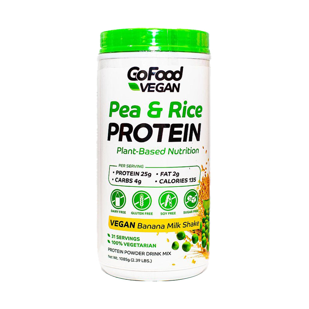 ASN Gofood Vegan Pea&Rice Protein-31Serv.-1085G-Banana Milk Shake