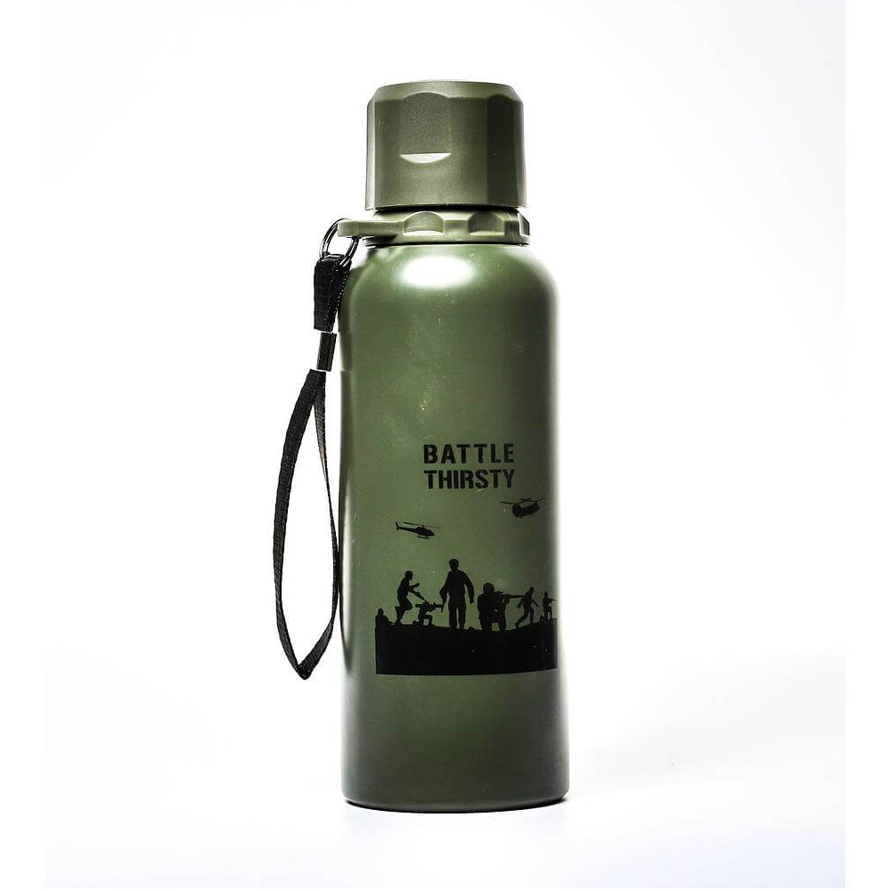 Max Muscle Army Stainless Thermos Bottle-400ml