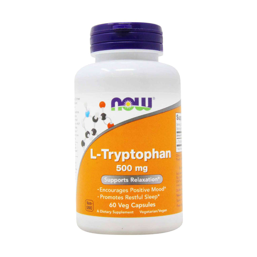 Now Foods L-Tryptophan 500MG.-30Serv.-60Veg Capsules.