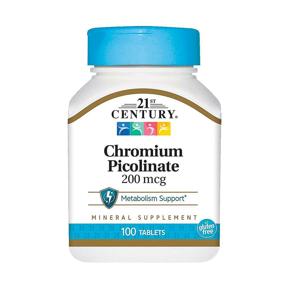 21st Century Chromium Picolinate 200Mcg-100Serv.-100 Tablets