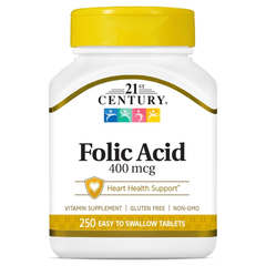 21st Century Folic Acid 400 mcg.-250Tablets