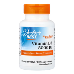 Doctor's Best Vitamin D3 5000 IU-180Serv.-180Softgels