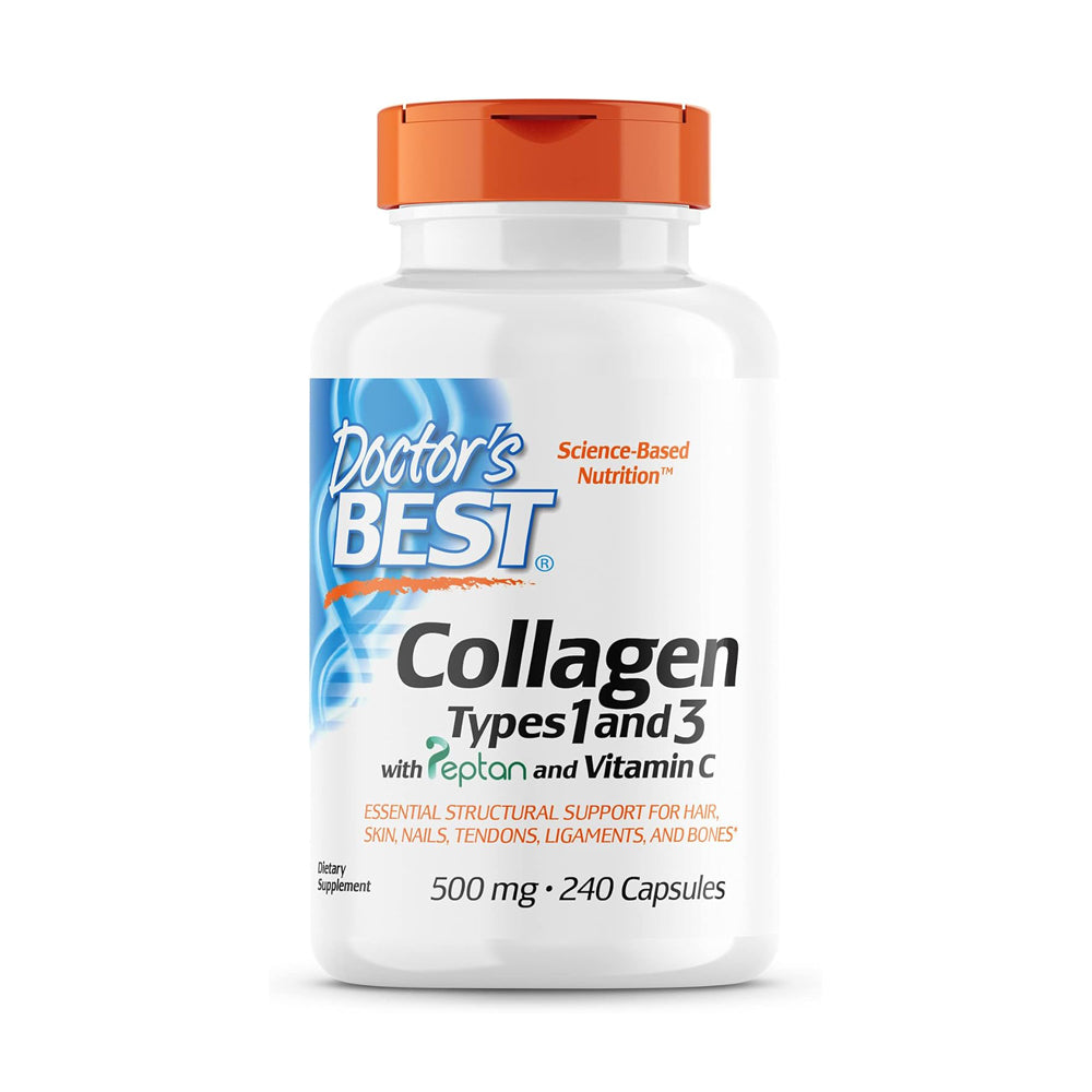 Doctor's Best Collagen Types1&3 With Peptan And Vitamin C-60Serv.-240Capsules