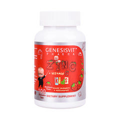Genesisvit Pharma Zinc+Vitamin C Kids-100Serv.-100Chewable Tabs.-Strawberry Flavor