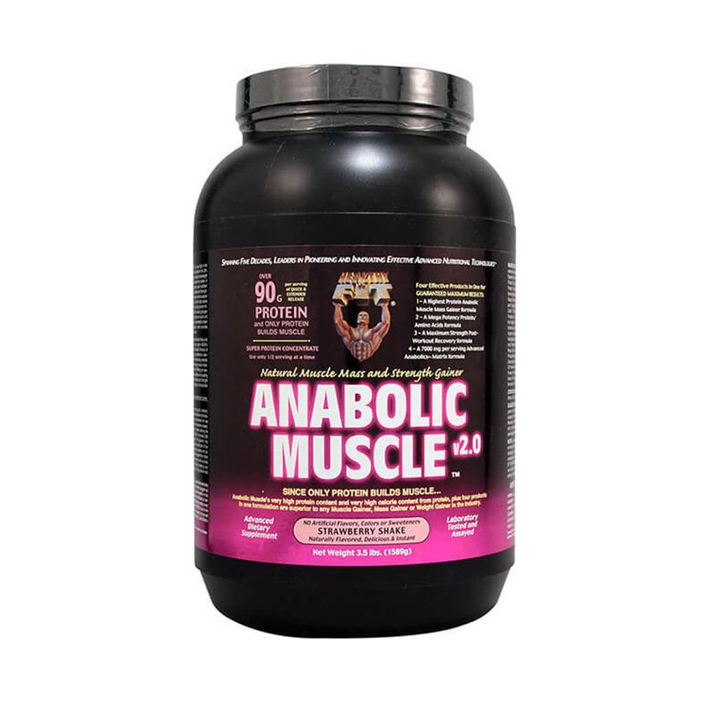 Healthy N' Fit Anabolic Muscle Natural Mass Gainer V2.0-7to14Serv.-1589G-Strawberry Shake