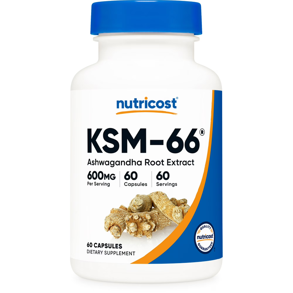 Nutricost KSM-66 Ashwagandha Root Extract -600 mg-60Serv.-60Caps