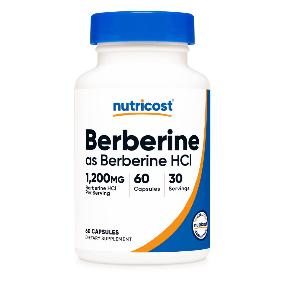 Nutricost Berberine HCl 1,200mg Per Serving-30Serv.-60Vegetarian Capsules