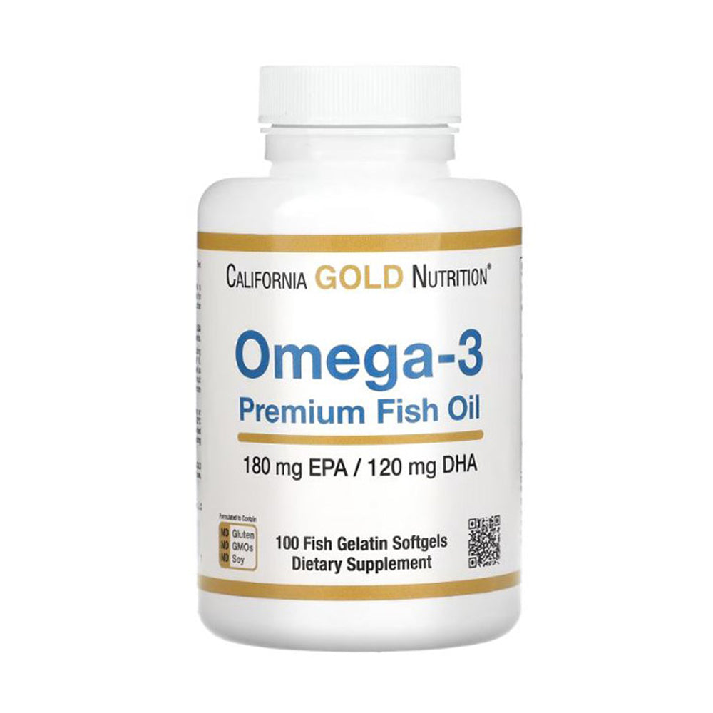 California Gold Nutrition Omega-3 Premium Fish Oil-50Serv.-100Softgels