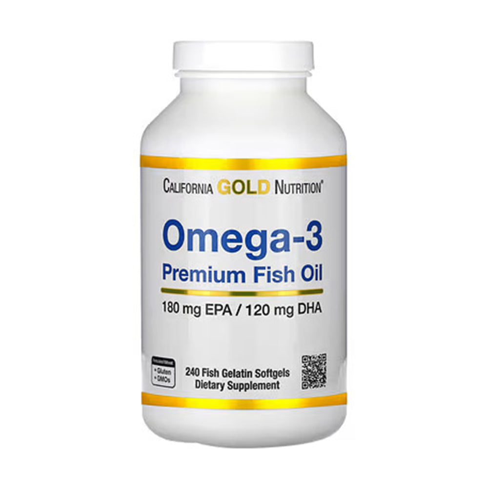 California Gold Nutrition Omega-3 Premium Fish Oil-120Serv.-240 Tablets