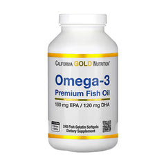 California Gold Nutrition Omega-3 Premium Fish Oil-120Serv.-240 Tablets