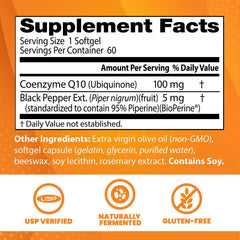 Doctor's Best High Absorption Co-Q10 With Bio Perine-60Serv.-60 Soft Gels