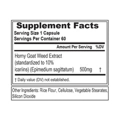 EVL Horny Goat Weed-60Serv.-60Veggie Capsules