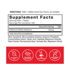 Force Factor Caffeine 200Mg-100Serv.-100Tablets