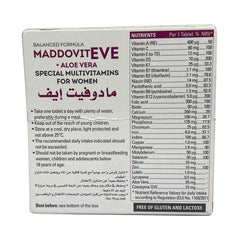 Maddovit Eve+Aloe Vera Special Multivitamins For Women-30Serv.-30Tablets