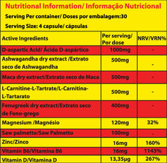 Marvelous Nutrition Testoman Ultimate Alpha Male Enhancement-30Serv-128Caps
