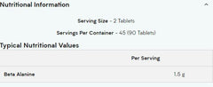 My Vitamins Beta-Alanine Amino Acid-45Serv.-90Tabs.
