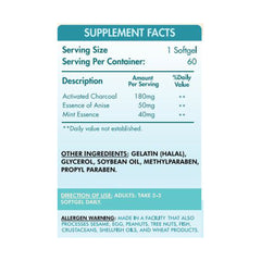Organic Nation Activated Charcoal-60Serv.-60Soft Gel