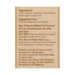 Organic Nation Coconut Oil-250Ml