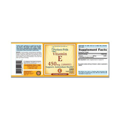 Puritan's Pride Vitamin E 450Mg(1000IU)Supports Antioxidant Health-100Serv.-100Rapid Release Softgels