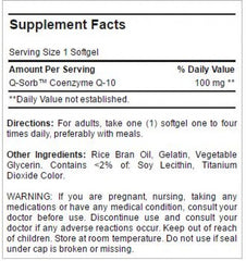 Puritan's Pride Co Q-10 100Mg-30Serv.-30Rapid Release Softgels.