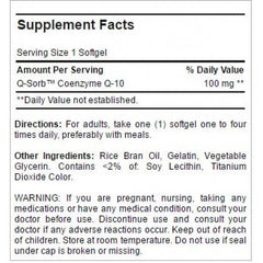 Puritan's Pride Co Q-10 100Mg-60Serv.-60Rapid Release Softgels.