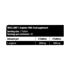 Skull Labs L-Arginine 1000-60Serv-120Tablets