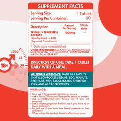 Organic Nation Tribulus 1000mg-60Serv-60Coated Tablet