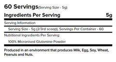 Warrior L-Glutamine-60Serv-300G-Unflavoured